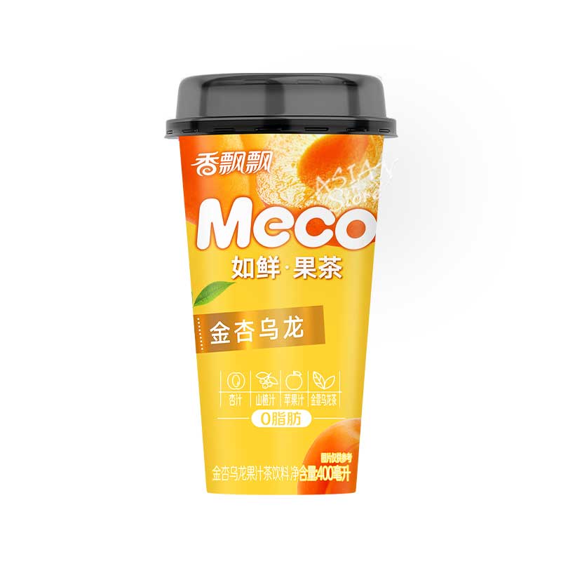 【常温便】Meco杏ウーロンジュース　果汁入り烏龍茶/Meco金杏烏龍果汁茶飲料400ml
