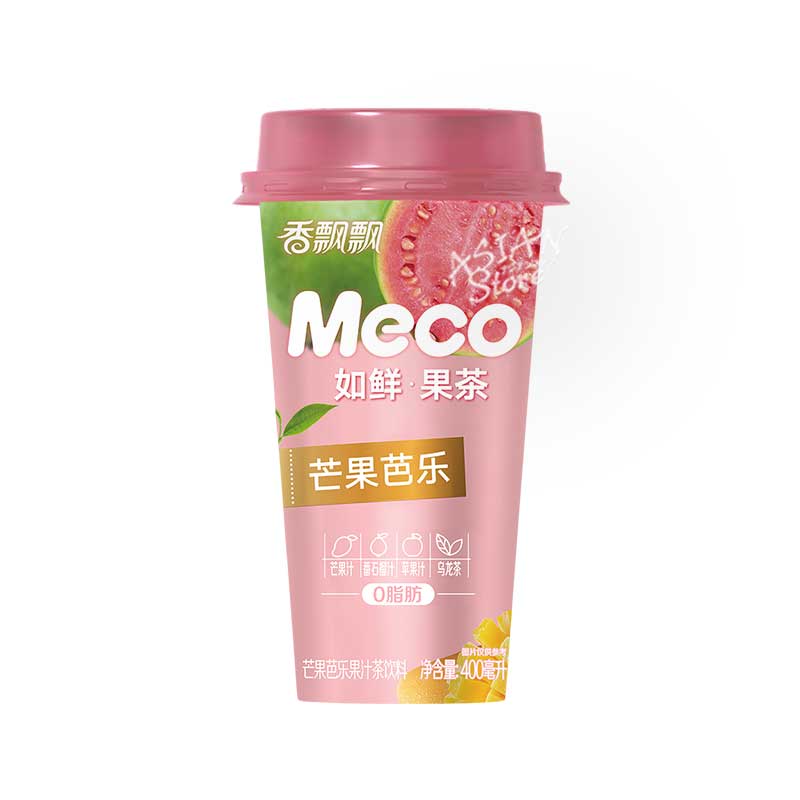 【常温便】Mecoマンゴーグアバジュース　果汁入り烏龍茶/Meco芒果芭樂果汁茶飲料400ml