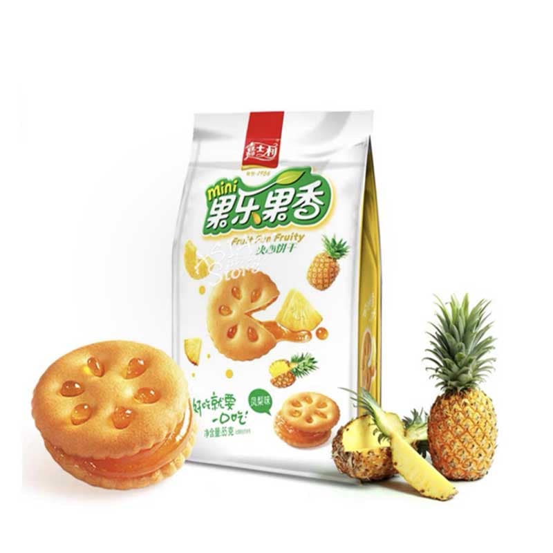 【常温便】嘉士利 パイナップルジャムビスケット クッキー／嘉士利 果楽果香 鳳梨味 85g