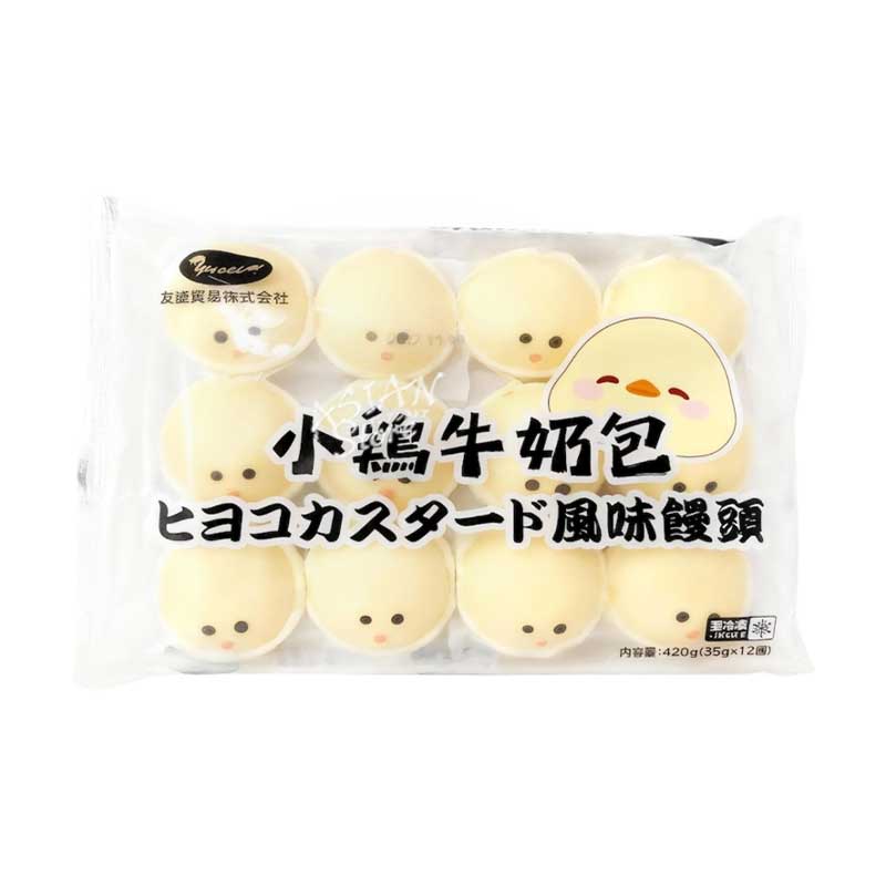 【冷凍便】ヒヨコカスタード風味饅頭／小鶏牛乃包420g（35ｇ*12個）
