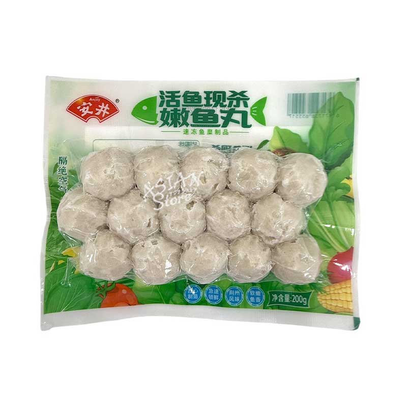【冷凍便】Anjoy なめらかフィッシュボール魚団子／安井 嫩魚丸 200g