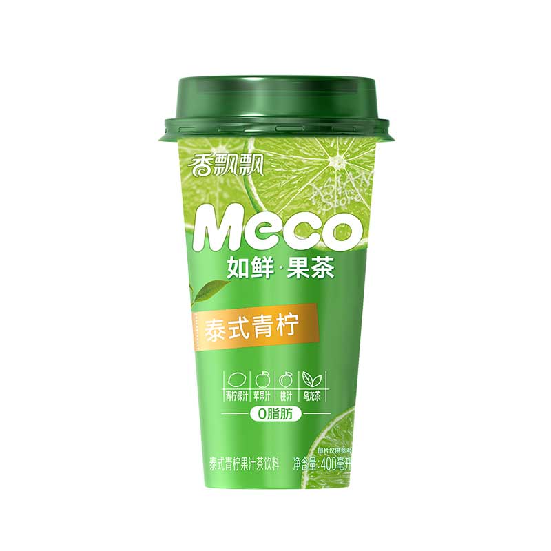 【常温便】Mecoライムウーロンジュース　果汁入り烏龍茶/Meco泰式青檸果汁茶飲料400ml