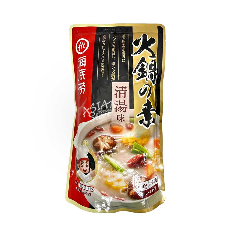 【常温便】海底労 火鍋の素（清湯味）ストレートタイプ／海底撈 火鍋の素清湯味600g（2～3人前）