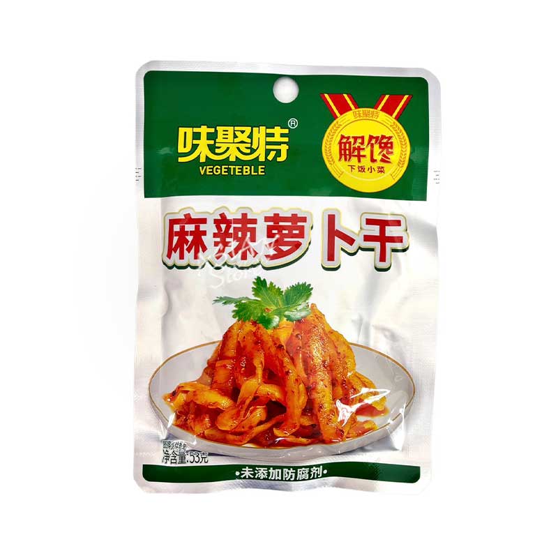 【常温便】味聚特辛口ダイコンストリップ/味聚特麻辣羅卜干　麻辣蘿蔔干53g