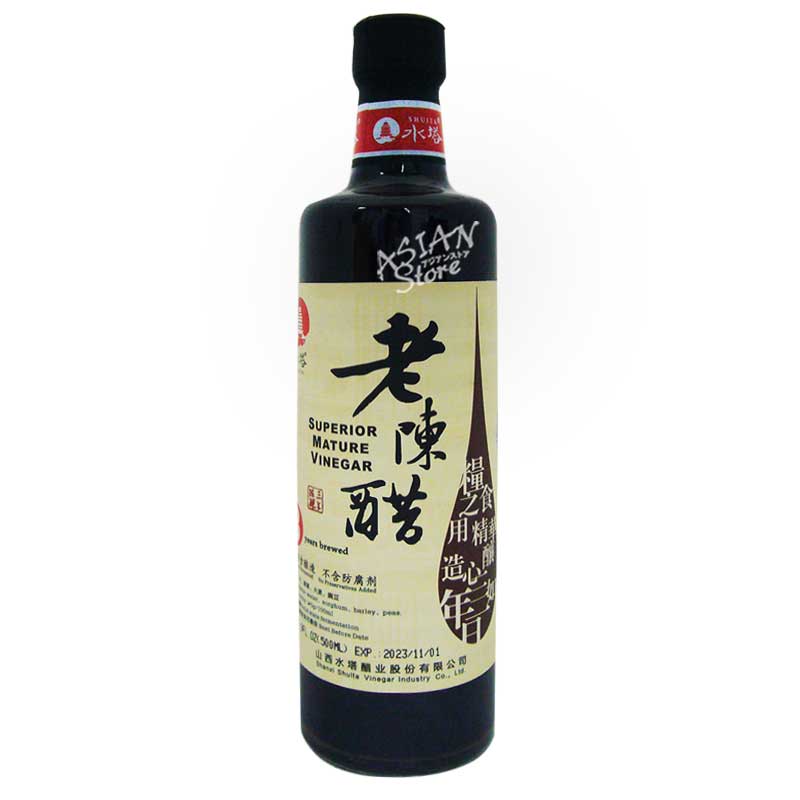 常温便】山西老陳酢 3年熟成／山西水塔牌老陳醋 3年陳醸 500ml｜黒酢