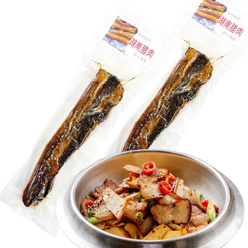 自家製 湖南燻製腊肉1kg真空パック　送料込み 冷凍便】伝統制作 湖南燻製干し肉(ラーロウ)／伝統制作 湖南臘肉 約