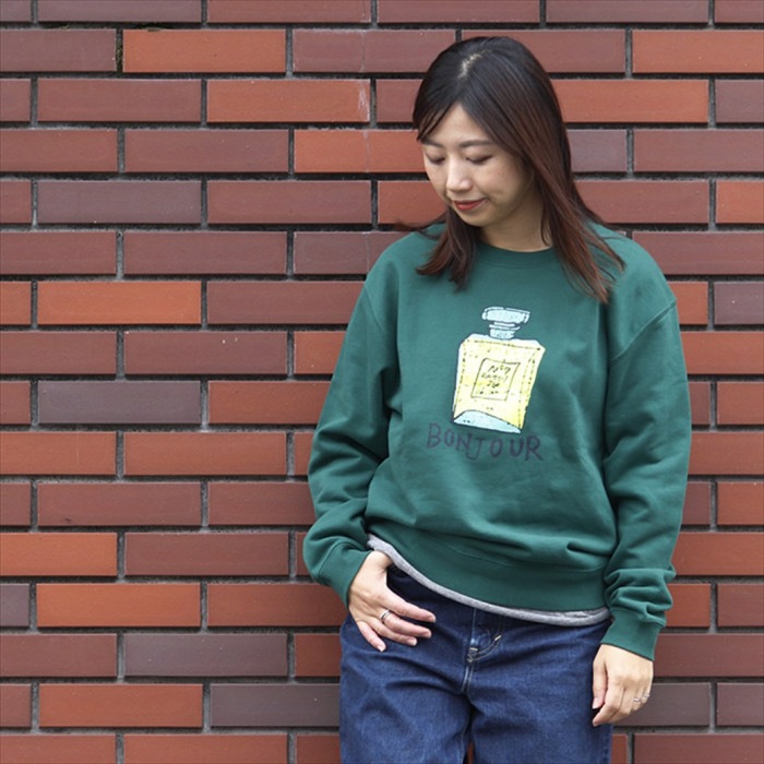 香水瓶 プリント クルーネック トレーナー|トップス|Asrabbit