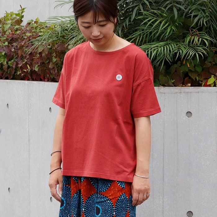 ミニAワッペン付き　ドロップショルダー　半袖Tシャツ|トップス|Asrabbit