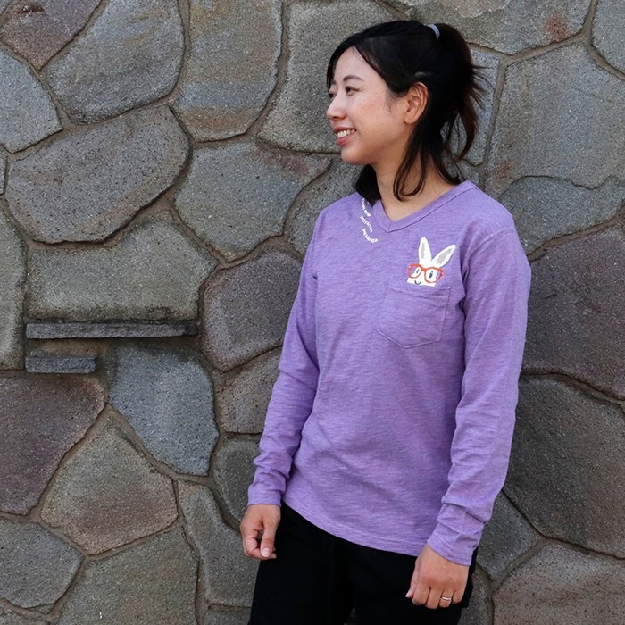 サガラうさぎINポケット 長袖Tシャツ 23AW