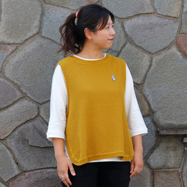 チビうさワッペン サイドスリット ニットベスト|トップス|Asrabbit