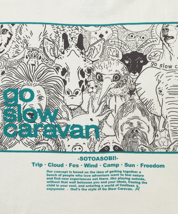 go slow caravan | USA/C ��������LOGO�Хå��ץ��ȥߥɥ�TEE (WOMENS) 25AW