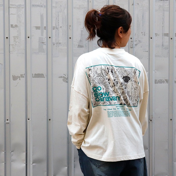 go slow caravan | USA/C ��������LOGO�Хå��ץ��ȥߥɥ�TEE (WOMENS) 25AW