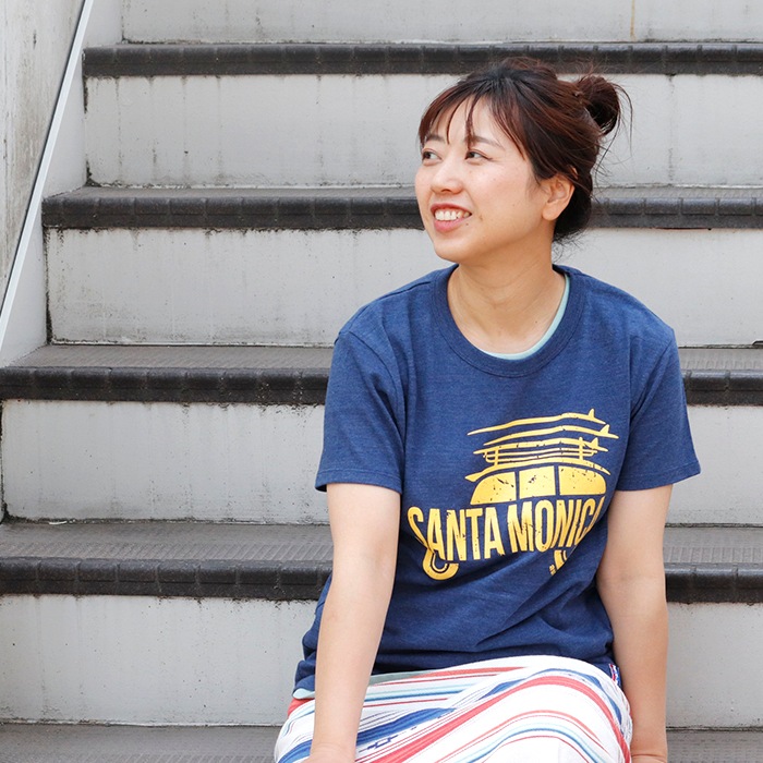 [㤤] SANTAMONICA ץ ȥ饤֥ Ⱦµ T