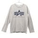 アルファ インダストリーズ プリント 長袖 Tシャツ L グレー ALPHA INDUSTRIES クルーネック メンズ 古着 230513 メール便可 【PD】|長袖・その他袖丈Tシャツ|トップス