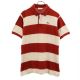 シュミーズラコステ 70s 80s フランス ヴィンテージ ボーダー 半袖 ポロシャツ 4 赤系×アイボリー CHEMISE LACOSTE 鹿の子地 メンズ 【230904】 古着|半袖ポロ・ラガー