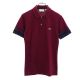 ラコステ フランス製 ロゴワッペン 半袖 ポロシャツ 2 ワインレッド系 LACOSTE 鹿の子地 袖ライン入 メンズ 【230922】 古着 メール便可 【PD】|半袖ポロ・ラガーシャツ|トップス