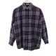 バーバリーズ 90s タータンチェック 長袖 ウールシャツ 9 ネイビー系 Burberrys オールド ヴィンテージ レディース 古着 【240217】|長袖シャツ|トップス