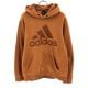 アディダス ロゴプリント 長袖 スウェットパーカー O オレンジ adidas プルオーバー トレーナー裏起毛 メンズ 古着 【240324】|トレーナー|トップス