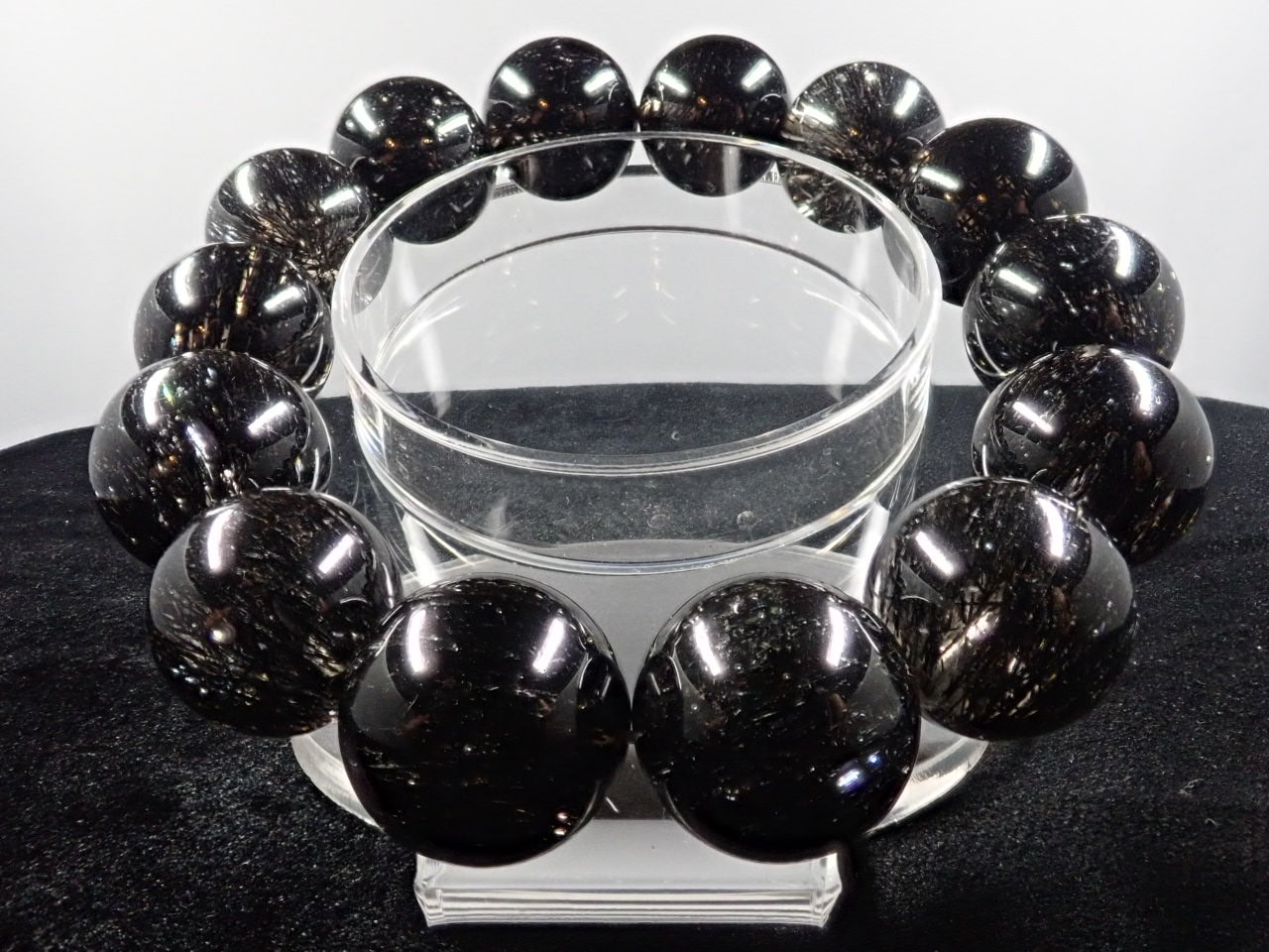 ラリマー＆大玉ブラックキラキラ✨ルチル・ブラックスーパーセブン