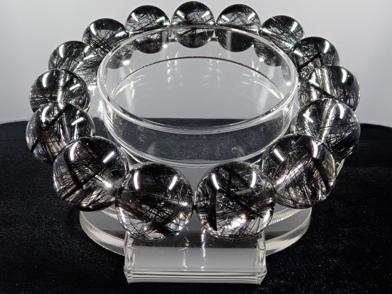 ブラックルチル（トルマリネイテッド） ブレスレット 14.7㎜ SA+  