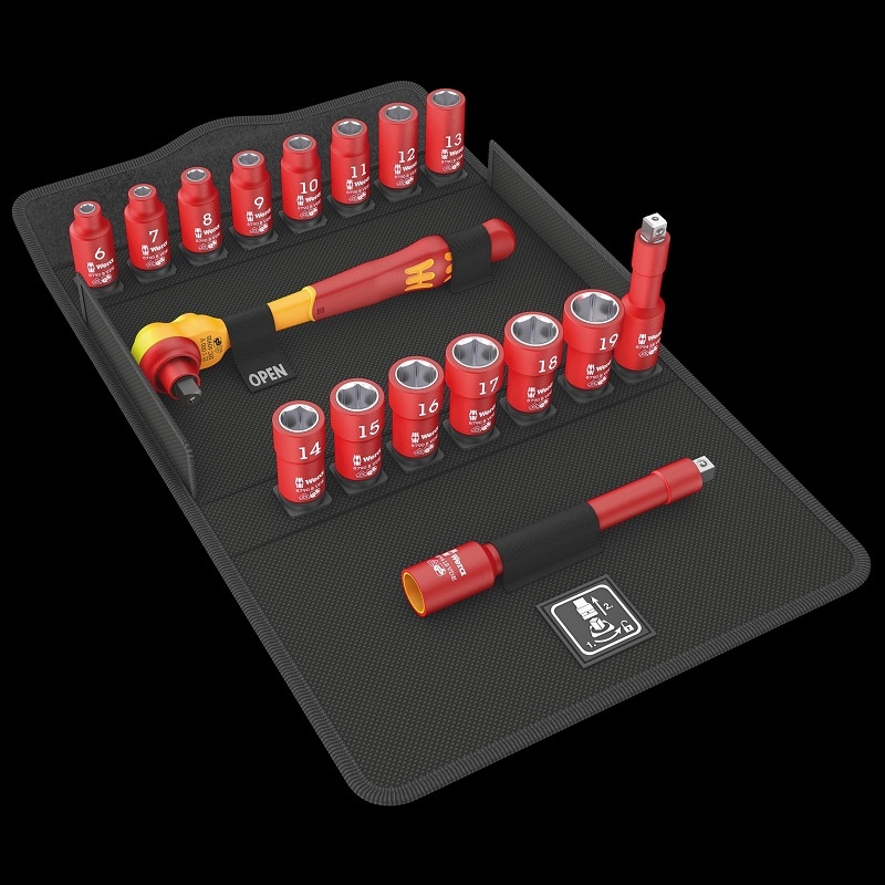 8100 SB VDE 1 Zyklop Ratchet Set 17 pieces | Wera | BLUECOLOR.WORK