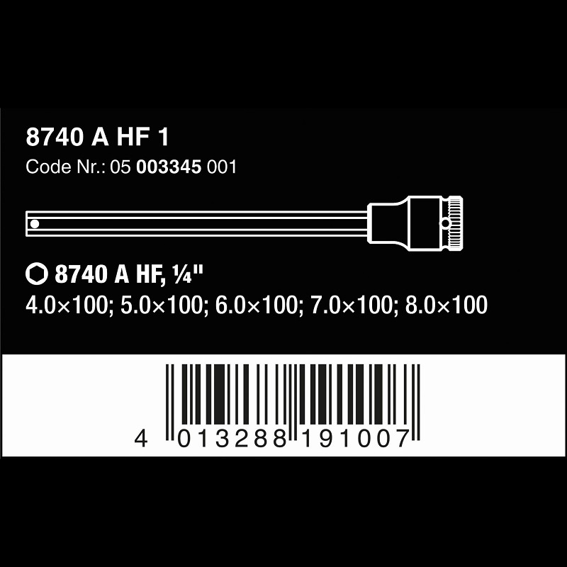 8740 A HF 1 Bit Socket Set | Wera | BLUECOLOR.WORK＜公式サイト＞