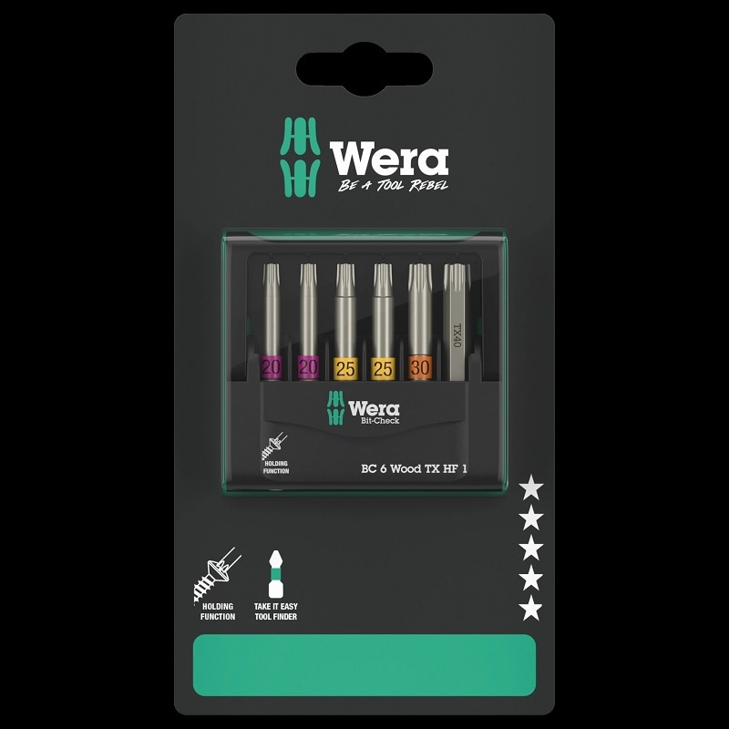 Wera 05073641001 Bit-Check 12 Wood TX HF 1 SB, bitset, 12-delig