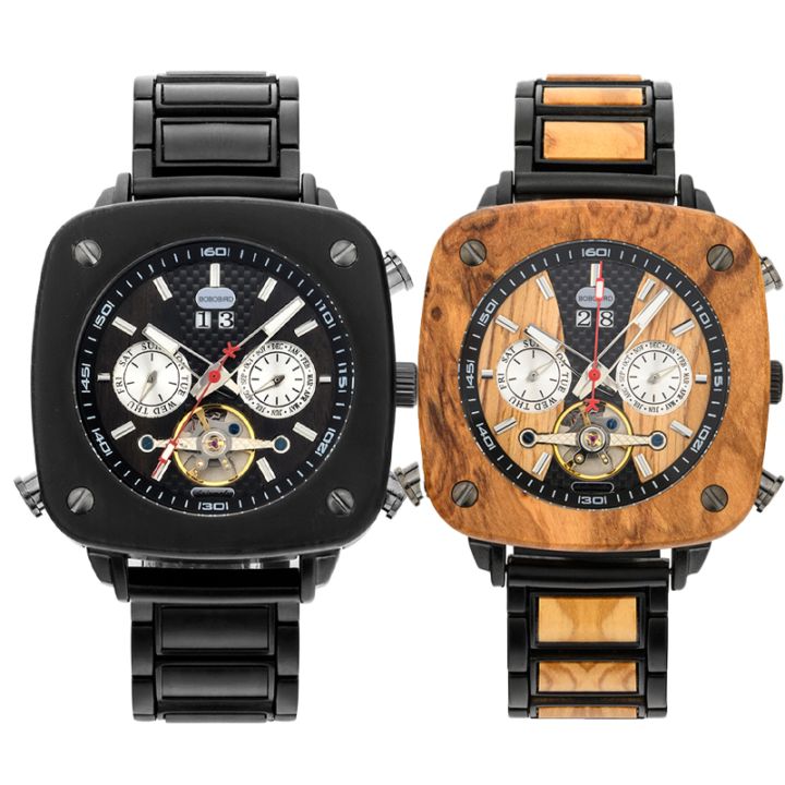 【機械式腕時計】木製メンズ  木製 機械式 正規品