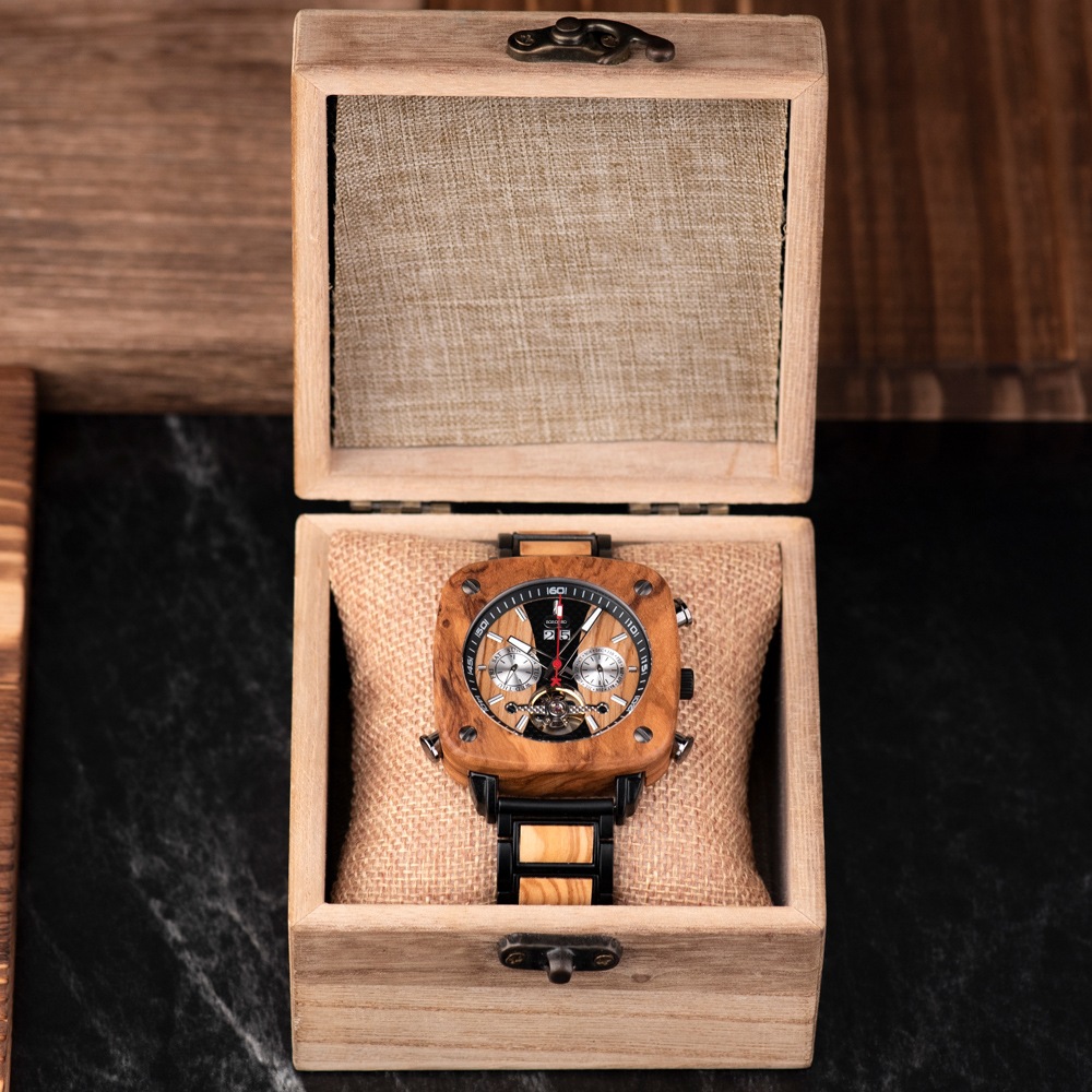 【機械式腕時計】木製メンズ  木製 機械式 正規品