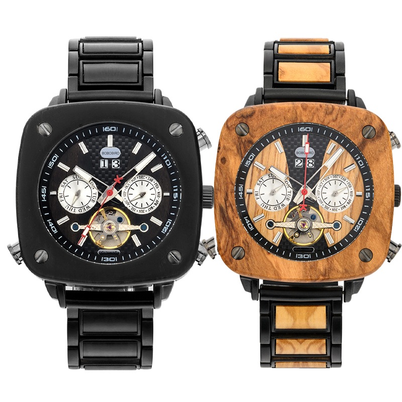 【機械式腕時計】木製メンズ  木製 機械式 正規品