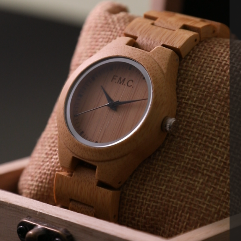 【ペアウォッチ】竹製 クオーツ式 腕時計　
