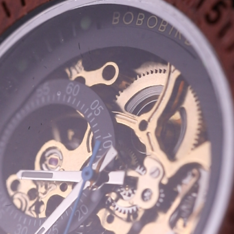 【機械式自動巻き】メンズ　木製腕時計