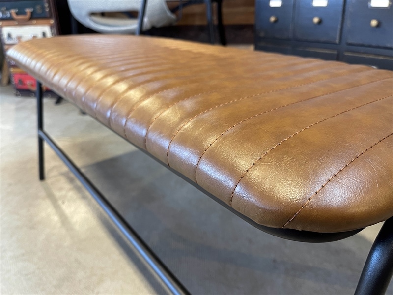 ベンチ　Switch キャメル レザーベンチ S キャメル W57×D32×H45cm（家具）｜Madu（マディ