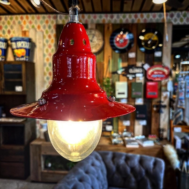 093 PENDANT LAMP W/GLASS（レッド） | 照明,シーリングタイプ