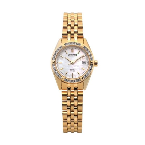 CITIZEN シチズン EU6062-50D レディース 腕時計 スワロフスキーベゼル Classic Gold Silver Watch 25mm