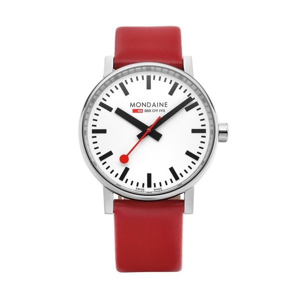 MONDAINE モンディーン MSE.40110.LC Evo2 メンズ 腕時計 Red Leather Watch 41mm