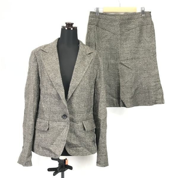 Made in Japan★UNTITLED★シルク混/スカートスーツ/上下セットアップ【Women's size-L/42/3/グレー/Gray】Jackets/Set up◆BH215|Suits