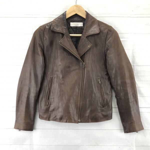 スピックアンドスパン★ダブルライダースジャケット【36/S/茶】羊革/レディース/◆BA364W|Coats, Jackets & Vests|Women's Clothes