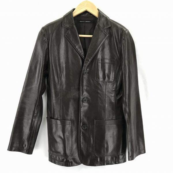 メープルクリークス★本革/カウレザーシングルテーラードジャケット【Women's size-M/茶】センターベント/牛革/MAPLECREEKS◆BC325W|Coats, Jackets & Ves