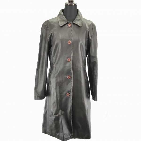 イタリア製本革/ラムスキン/レザーロングコート【Women's size-M/茶系】センターベント◆BC119W|Coats, Jackets & Vests|Women's Clothes