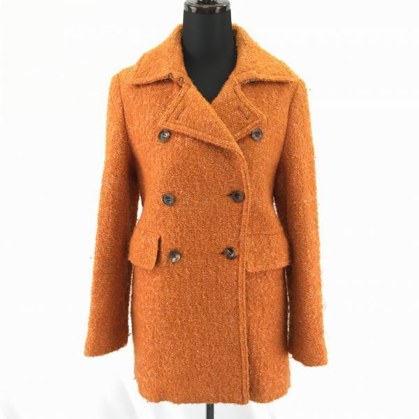 日本製★ケイト スペード★ダブルブレスト/ツイードPコート【0/Women's size-XS/オレンジ】スプリングホック/kate spade◆BC329L|Coats, Jackets & Ves