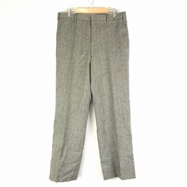 90s?ビンテージ★バーバリー/Burberrys★ウールスラックス/パンツ【メンズL/股下77cm/グレー】ジップフライ◆BF577|PANTS|Men's Clothes