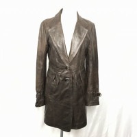 ラ・プリマヴェーラ/la Primavera★羊革/シープレザー/ロングコート【Women's size -Ｍ/茶/BROWN】革ジャン/ジャケット/訳特価◆BA851L|Coats, Jackets
