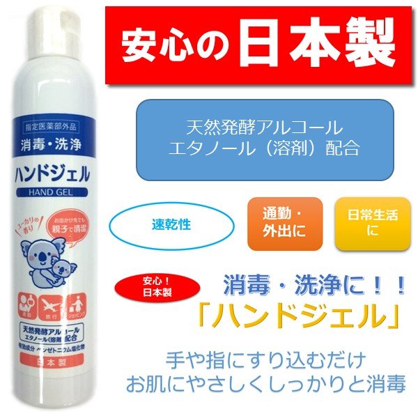 学校、スタジオ持参に　消毒・洗浄ハンドジェル　日本製　80ｍｌ　