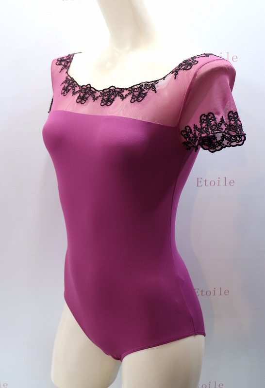 【Ballet Rosa】　刺繍メッシュキャプスリーブレオタード　JACQUIE