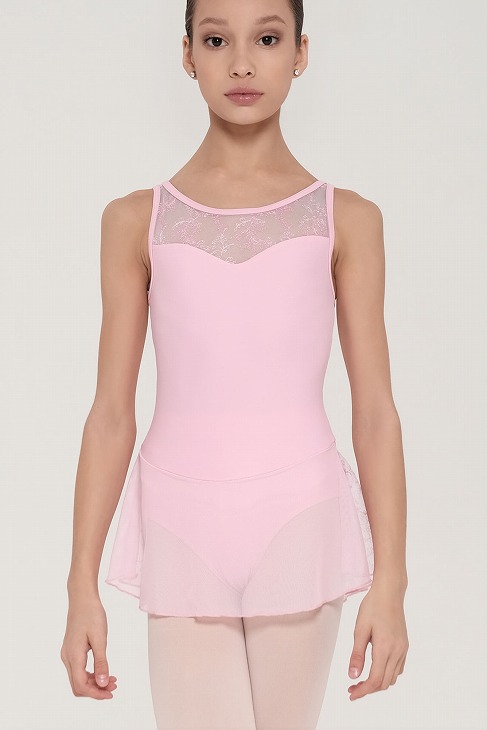 【メーカー取り寄せ】Kids WEARMOI 刺繍レーススカート付きレオタード　ALYSON