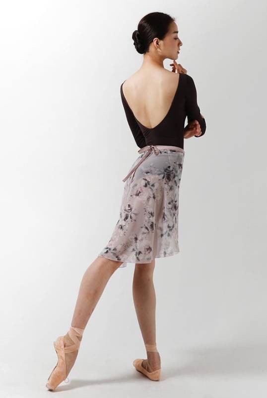 LEVDANCE エリーゼフローラルラップスカート DUSTY PINK