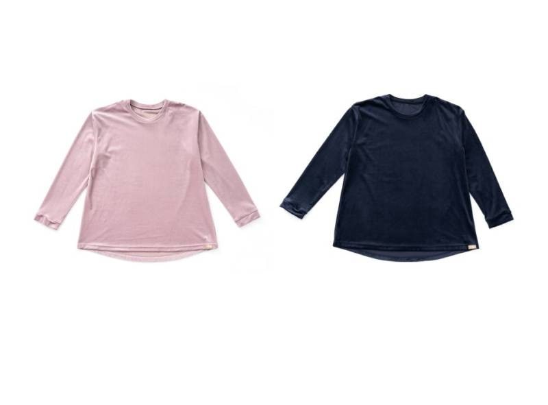 HOME by TEMPUR 鉱物の作用で着るだけのリカバリー　ベロア調長袖トップス