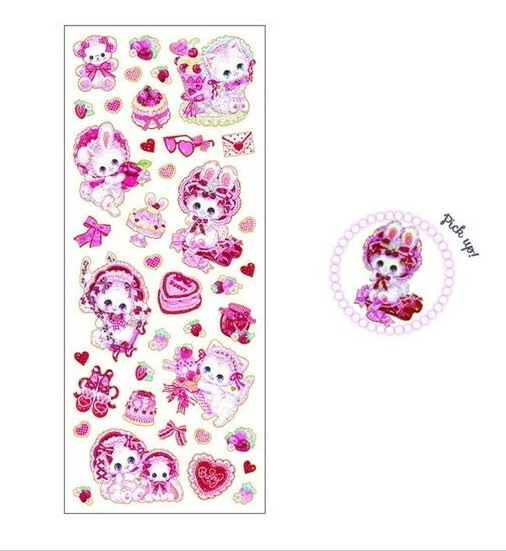 飴ノ森ふみか ふち箔クリアシール いちごレトロ