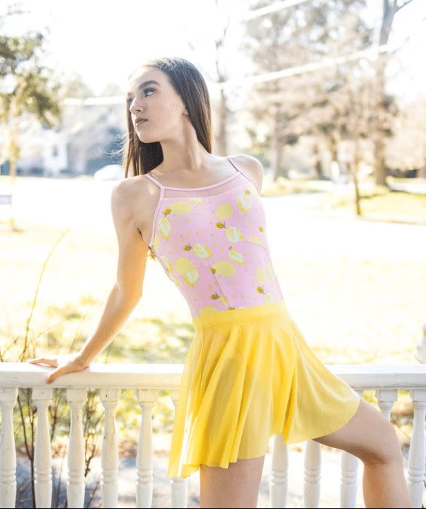 大特価【Chic Ballet】　キャミソールレオタード　Playful Lemon　Mサイズ限定　スカートセット